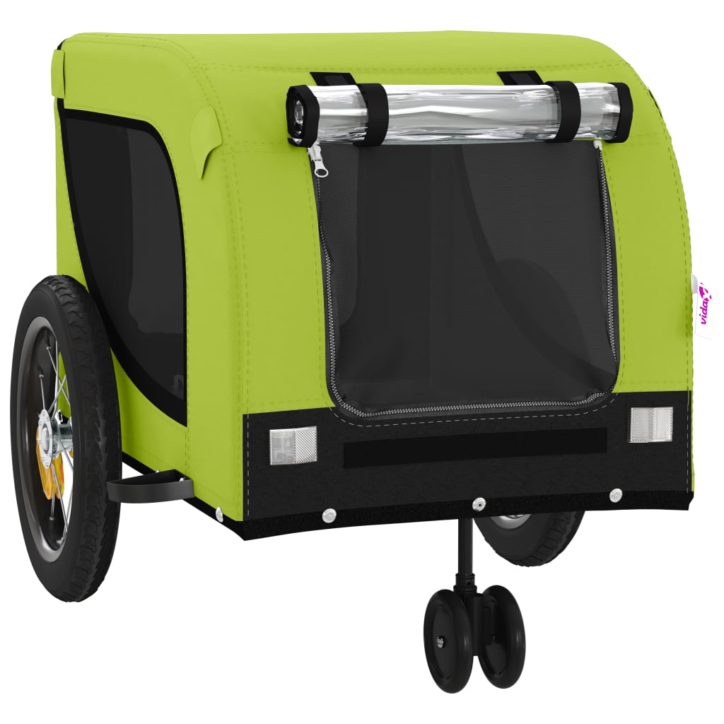 Remorque de vélo pour animaux de compagnie vert et noir