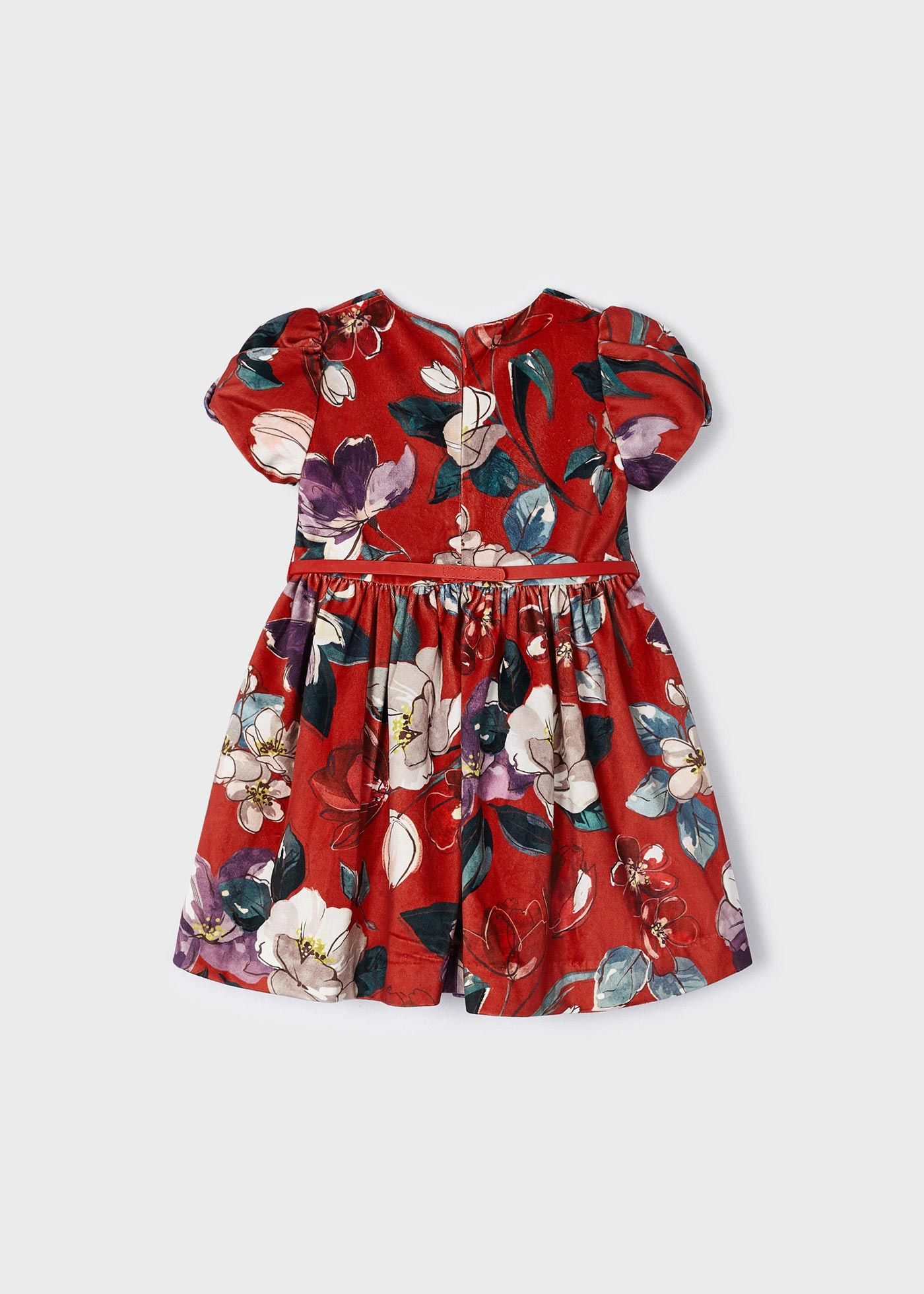 Vestido infantil de veludo estampado