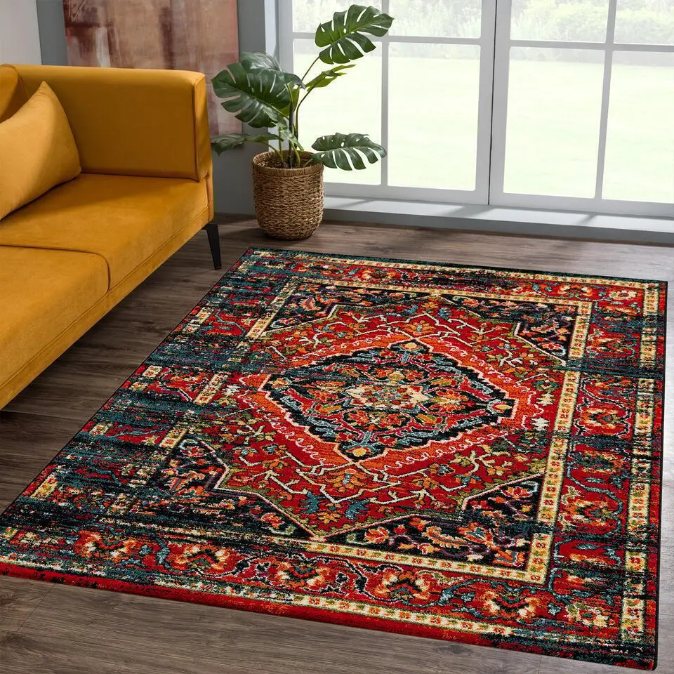 Vintage Marrakech Vloerkleed Zwart / Multi Laagpolig - 200x290 CM