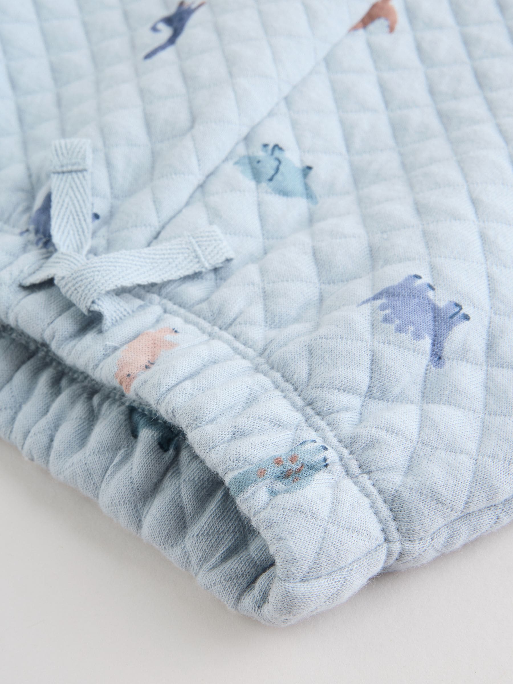 Blauw met dinosaurus - Set van gewatteerde sweater en joggingbroek voor baby's (0mnd-2jr)