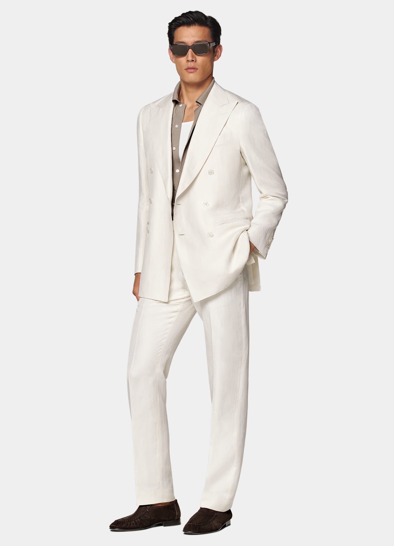 Costume Havana coupe Tailored blanc cassé
