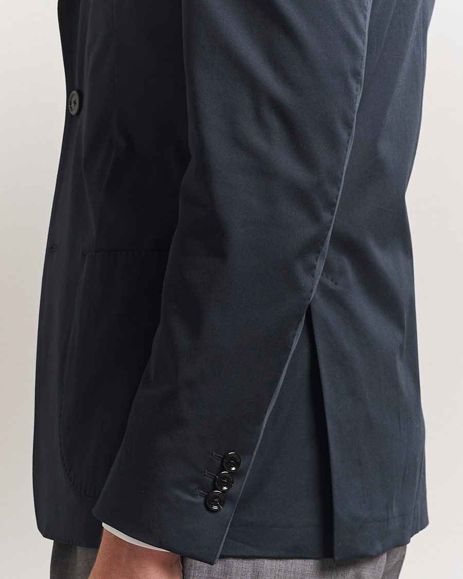 Lardini Cotton Satin Stretch Blazer Navy