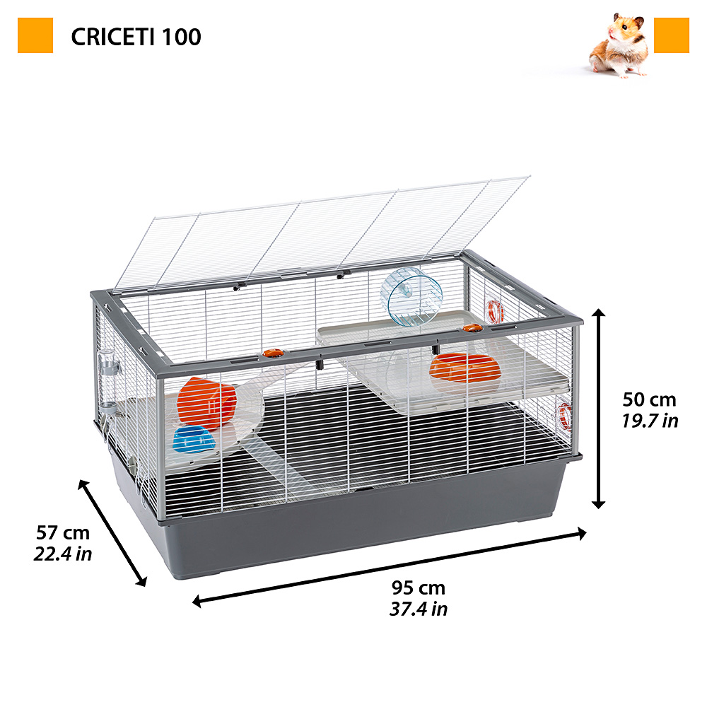 Cage à hamsters ferplast criceti 100 spacieuse accessoirisée robuste plusieurs niveaux