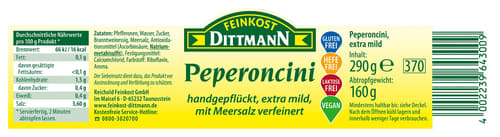 Feinkost Dittmann Peperoncini extra mild