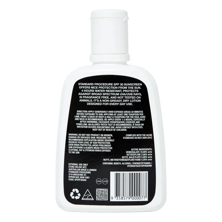 Standard Procedure Crème solaire SPF 30