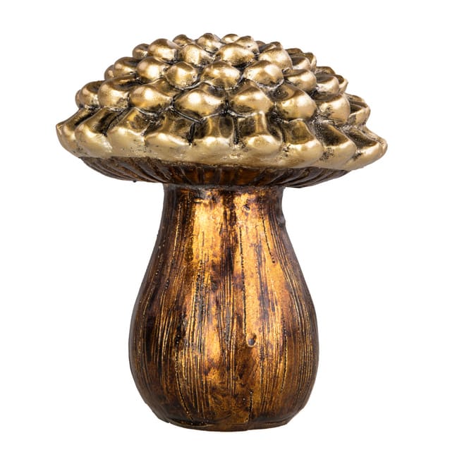 Pilz - klein - schwarz/gold - ca. 7,5 x 7,5 x 9 cm