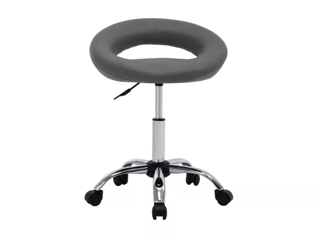 Chaise de travail roulante Gris Similicuir