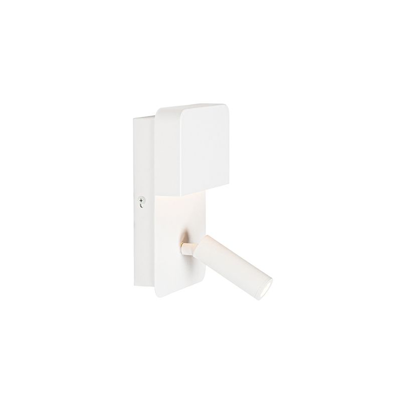 Wandlamp wit incl. LED met USB en leeslamp met schakelaar - Robin