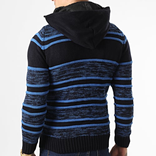 Gilet Zippé Capuche 3000 Noir Bleu Clair