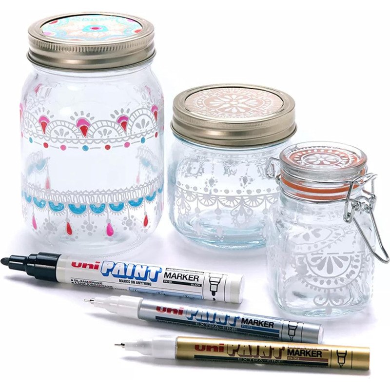 Marqueur permanent Uni Ball Paint Marker pointe ogive 0,8 à 1,2 mm blanc