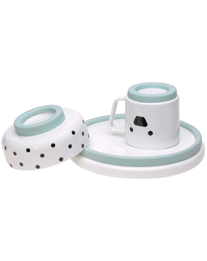 Porzellan-Geschirrset LITTLE CHUMS – DOG 3-teilig in weiß