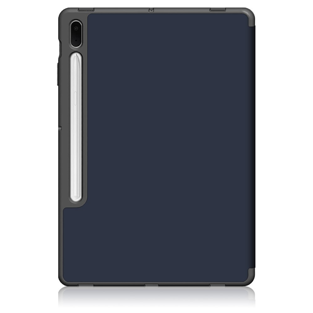 Samsung Galaxy Tab S8  Plus / Tab S7  Plus / Tab S7 FE 5G Leder Tasche Smart Cover Hülle S-Pen Halterung - Dunkelblau