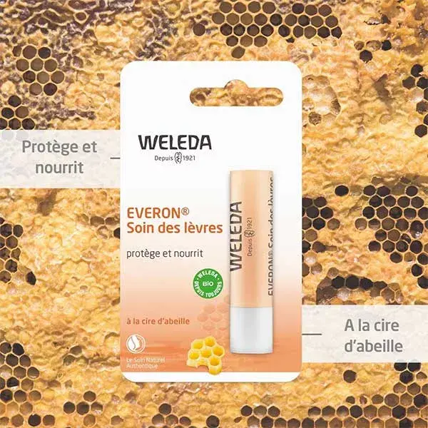 Kit com 2 protetores labiais Weleda Everon de 4,8g cada