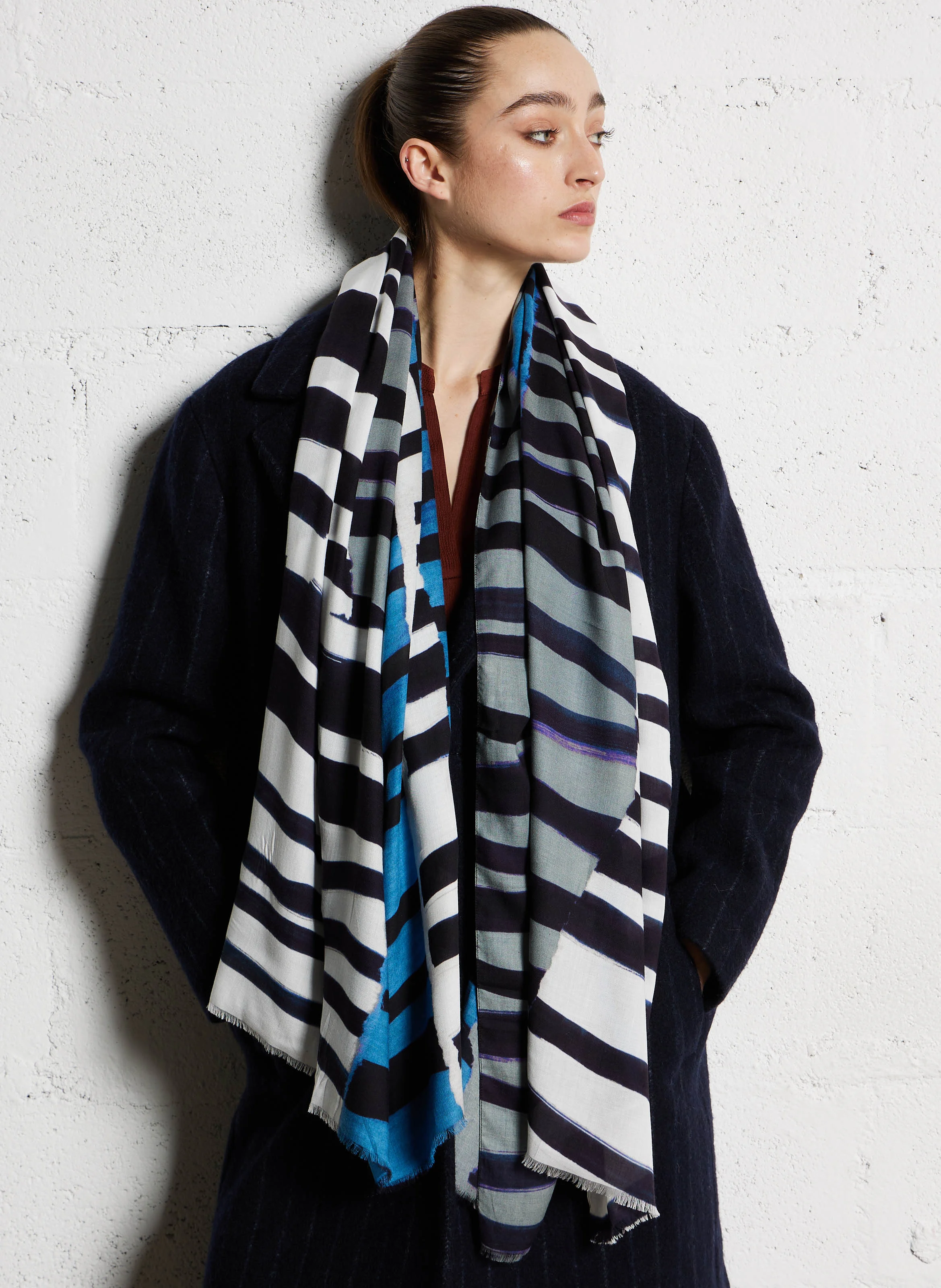 Foulard imprimé | Bleu