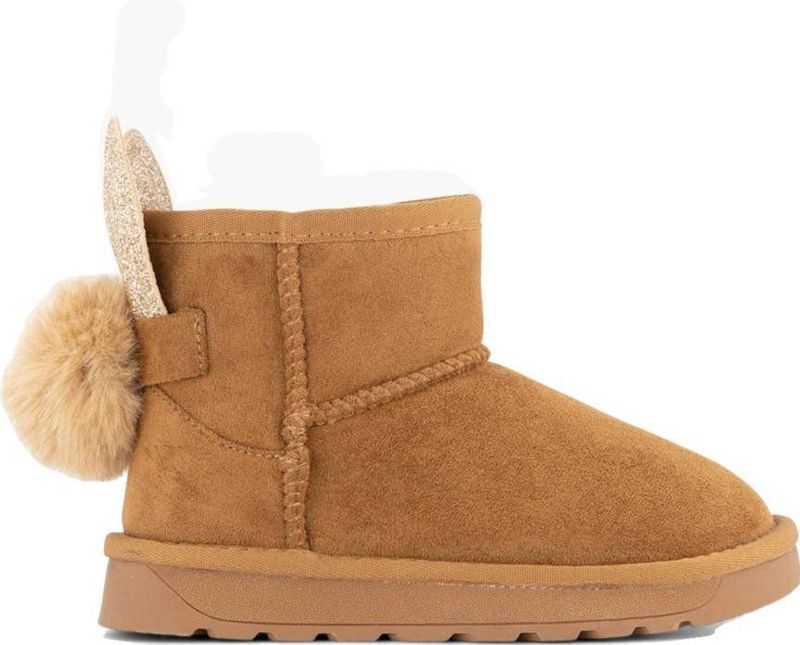 Graceland gevoerde enkelboots met konijnenoortjes en staartje cognac