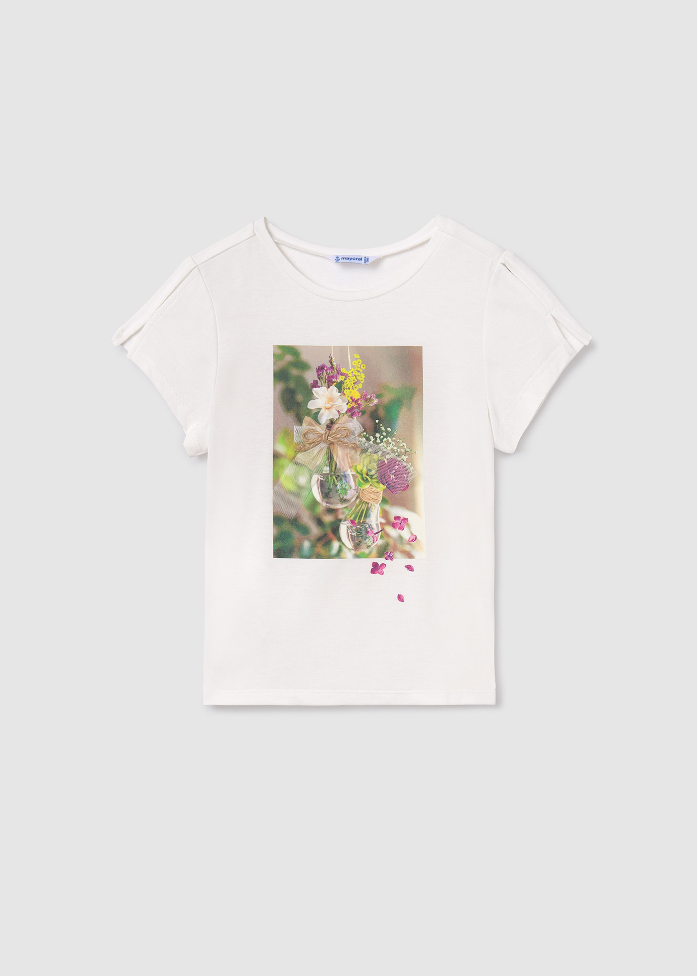 Camiseta infantil com estampa de tulipa