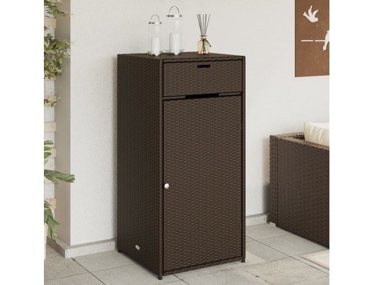 VIDAXL - Armoire de jardin Armoire de rangement jardin marron 55x55x111 cm résine tress...