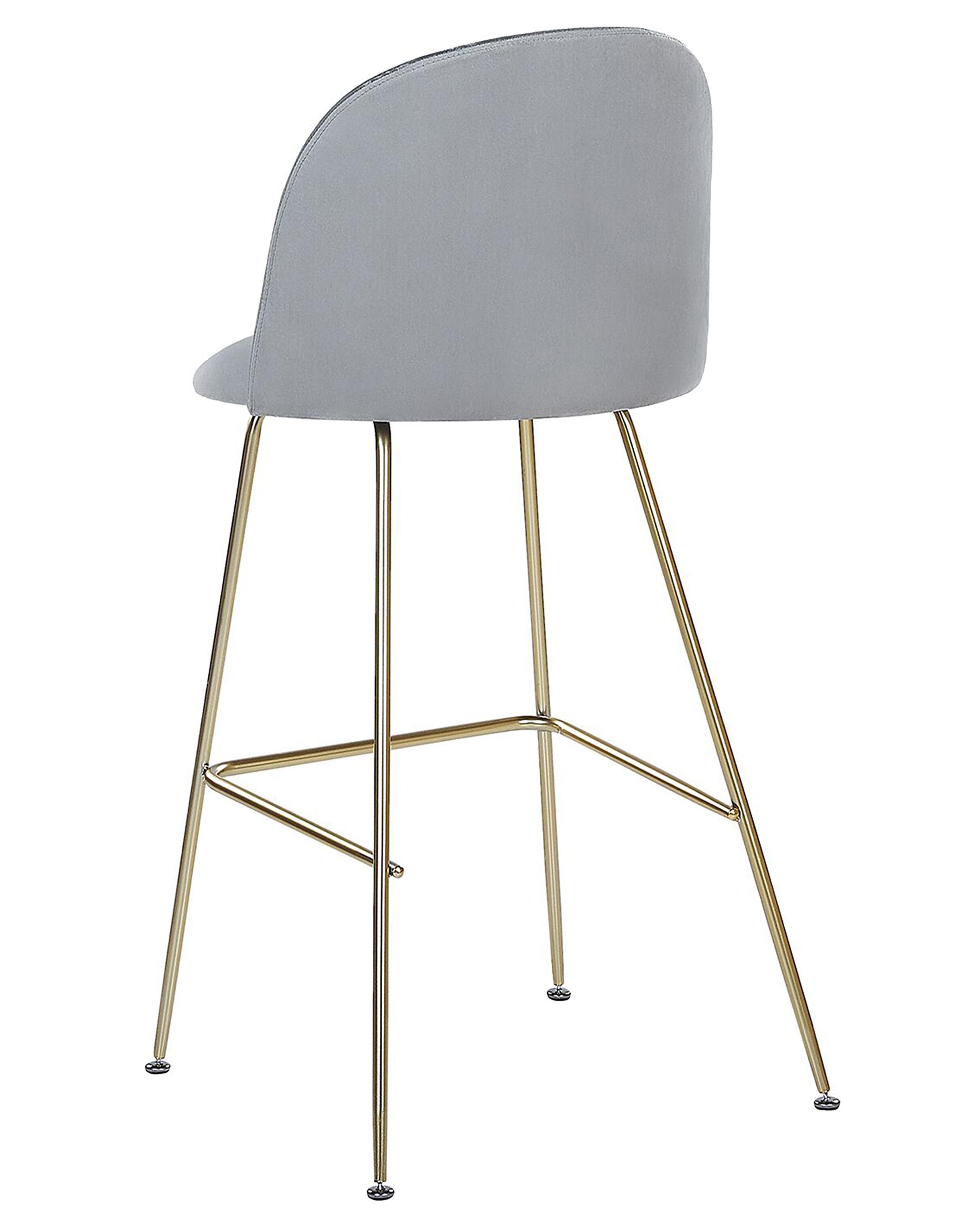Set van 2 barstoelen ARCOLA Fluweel Lichtgrijs