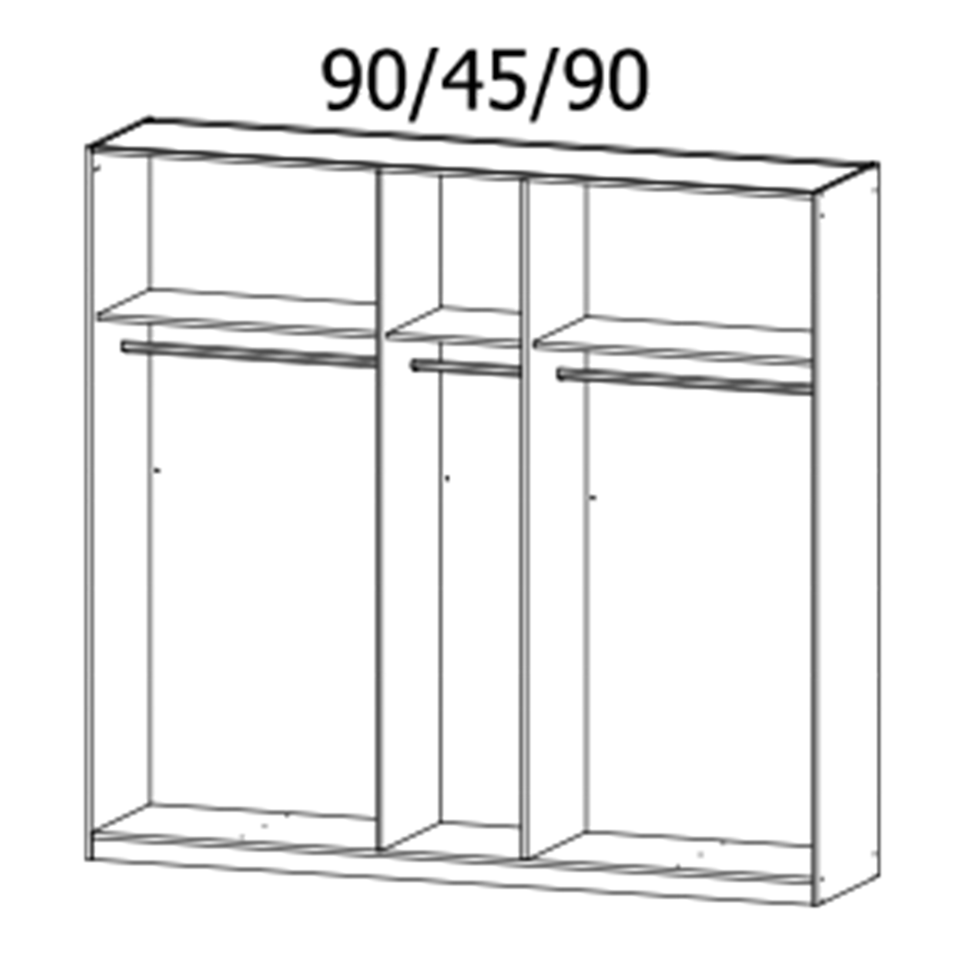 Drehtürenschrank - grau metallic-salbei - 226 cm - 5-türig