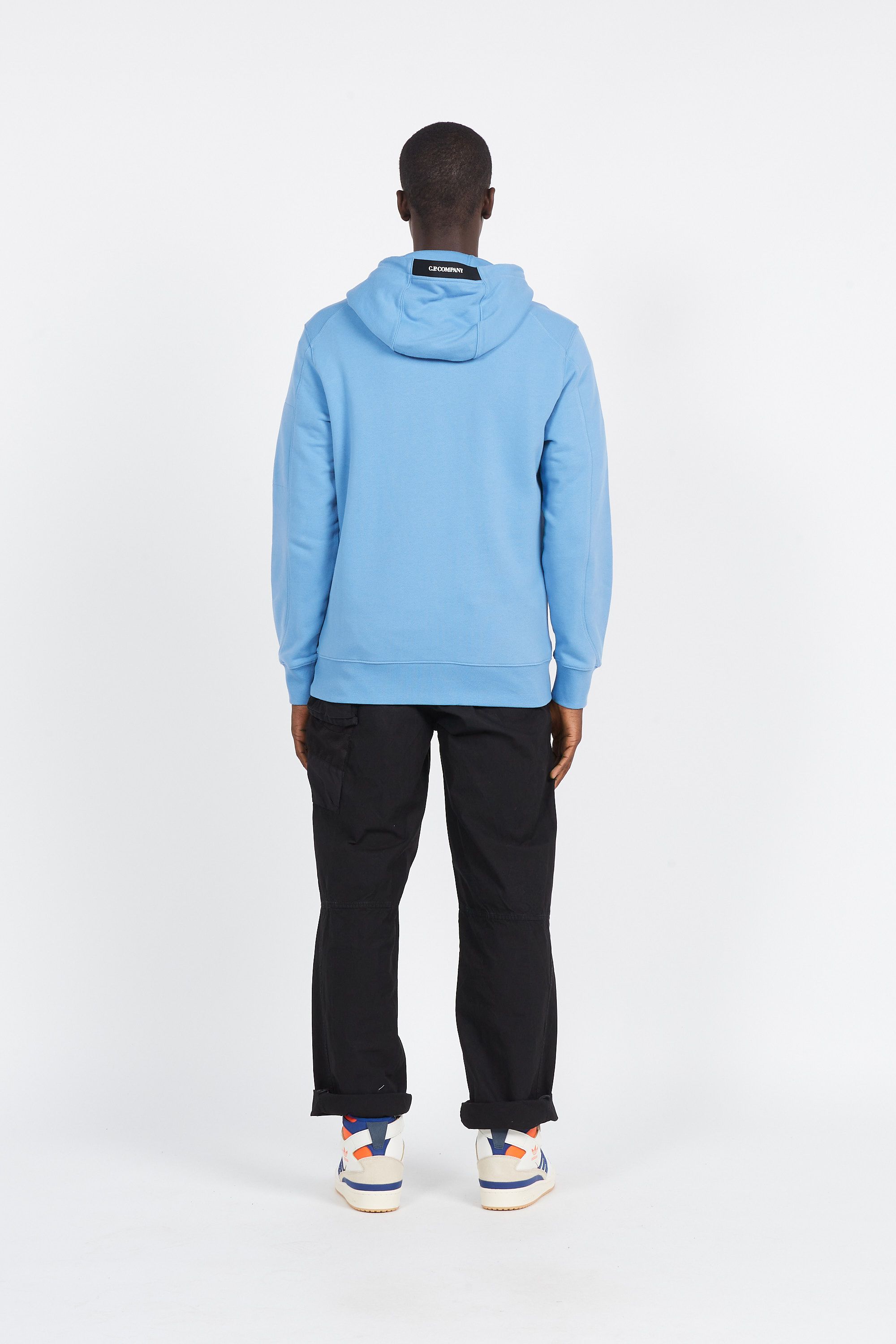 C.P. COMPANY Hoodie DIAGONAL RAISED FLEECE LENS HOODIE Bleu