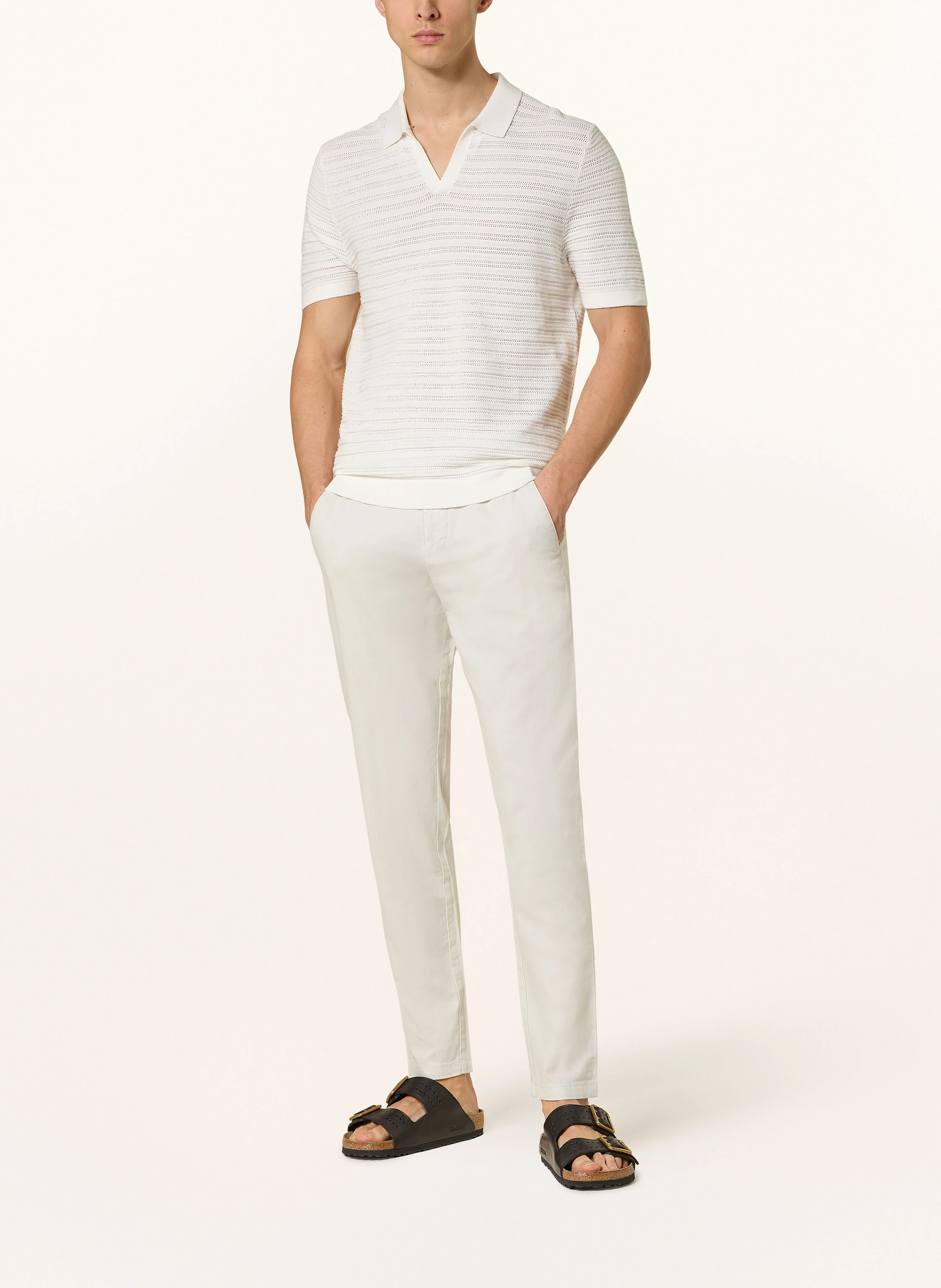 STROKESMAN'S Chino Extra Slim Fit mit Leinen
