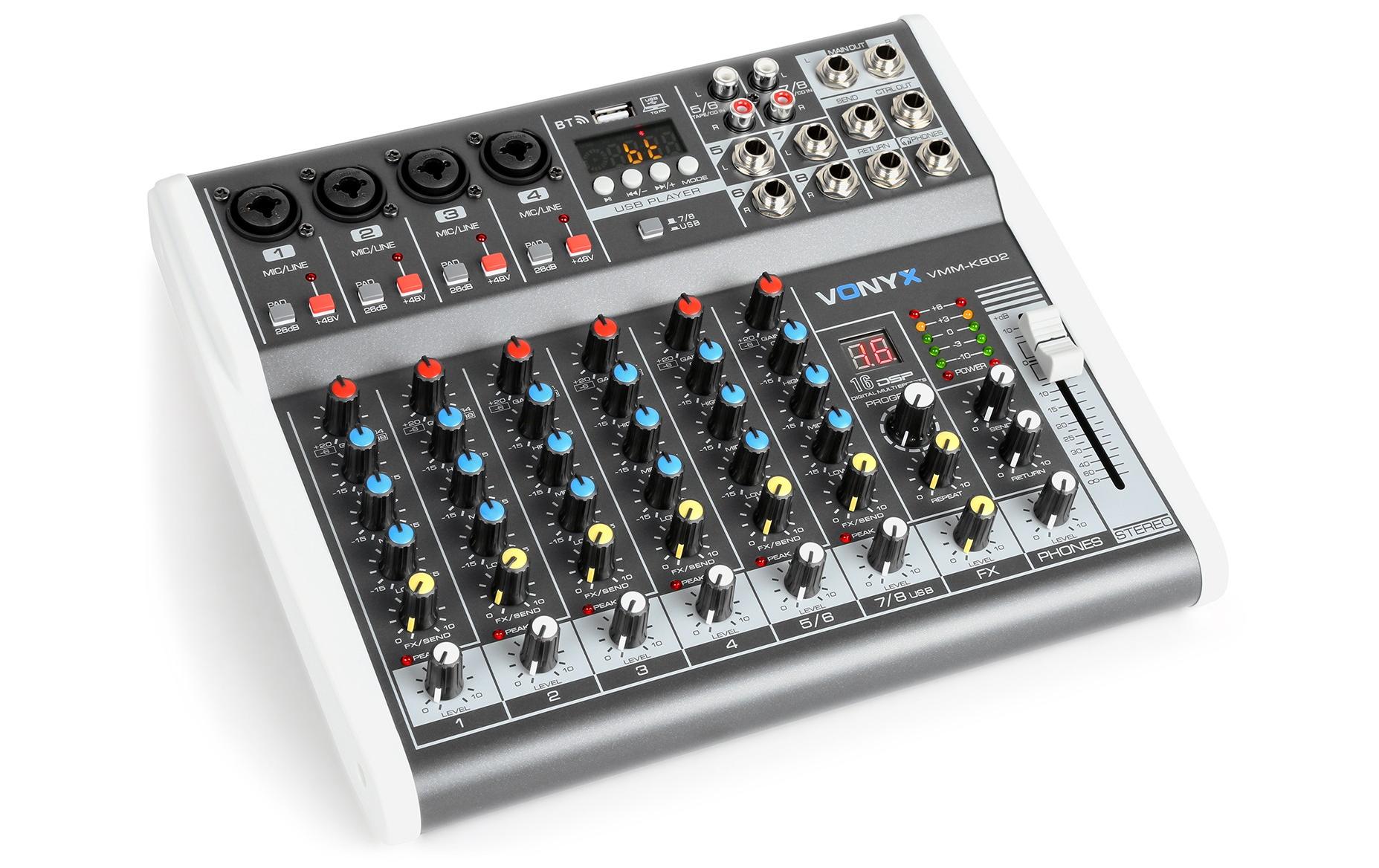 Mischpult VMM-K802<br>8-Kanal Mischpult mit DSP-Funktionen