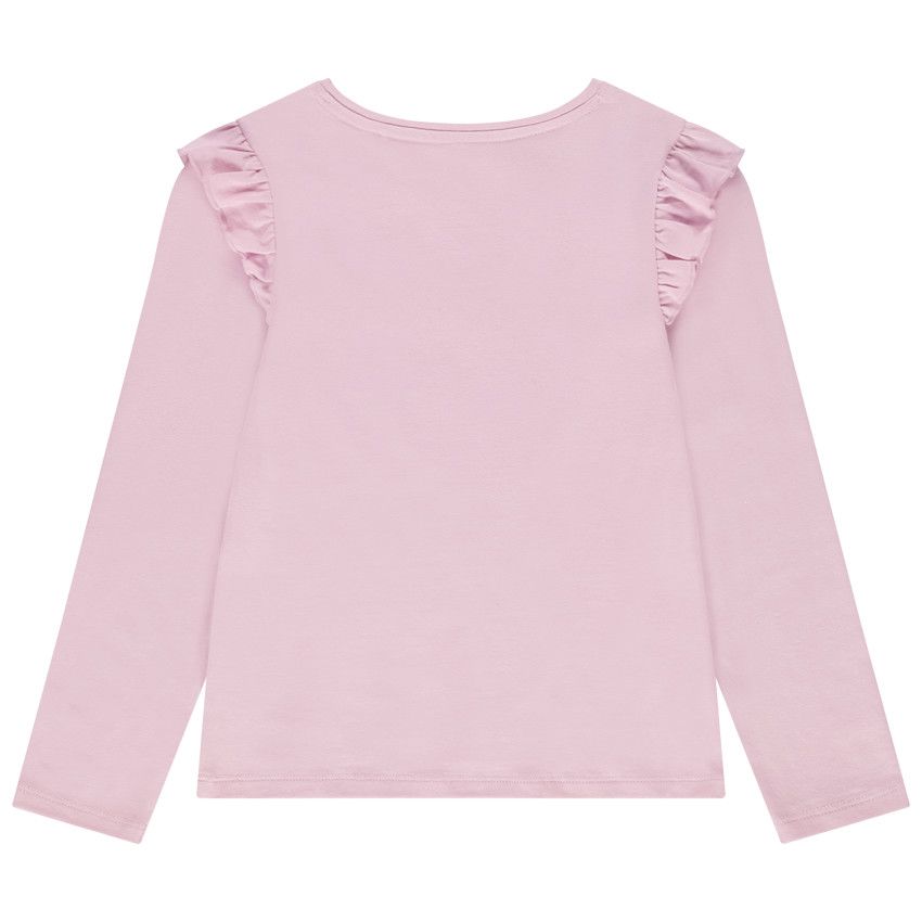 T-shirt manches longues print Minnie Disney pour fille - Lilas