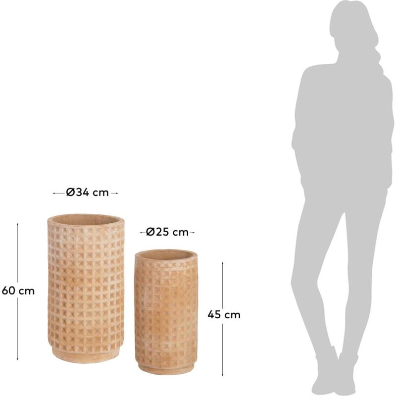 Lot de 2 pots en terre cuite Celi Ø 34 cm / Ø 25 cm