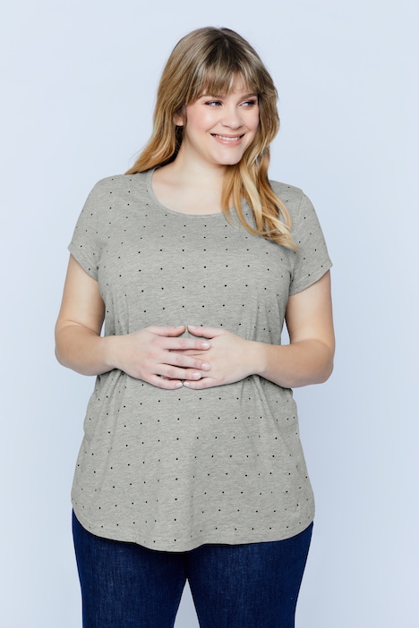 Bellieva-T-Shirts, 2er-Pack, Rundhals, Halbarm, seitl. Raffung, Biobaumwolle, GOTS