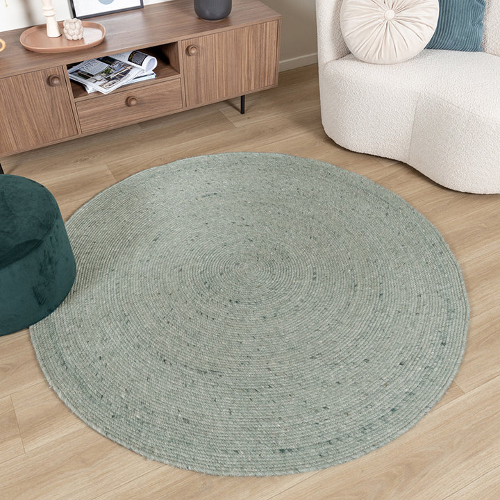 Rond wollen vloerkleed - Wise Groen No. 411