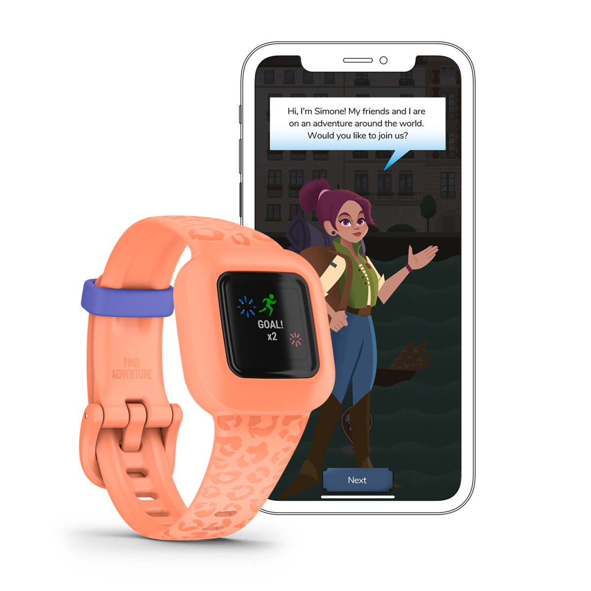 Garmin vívofit jr. 3, Peach Leopard