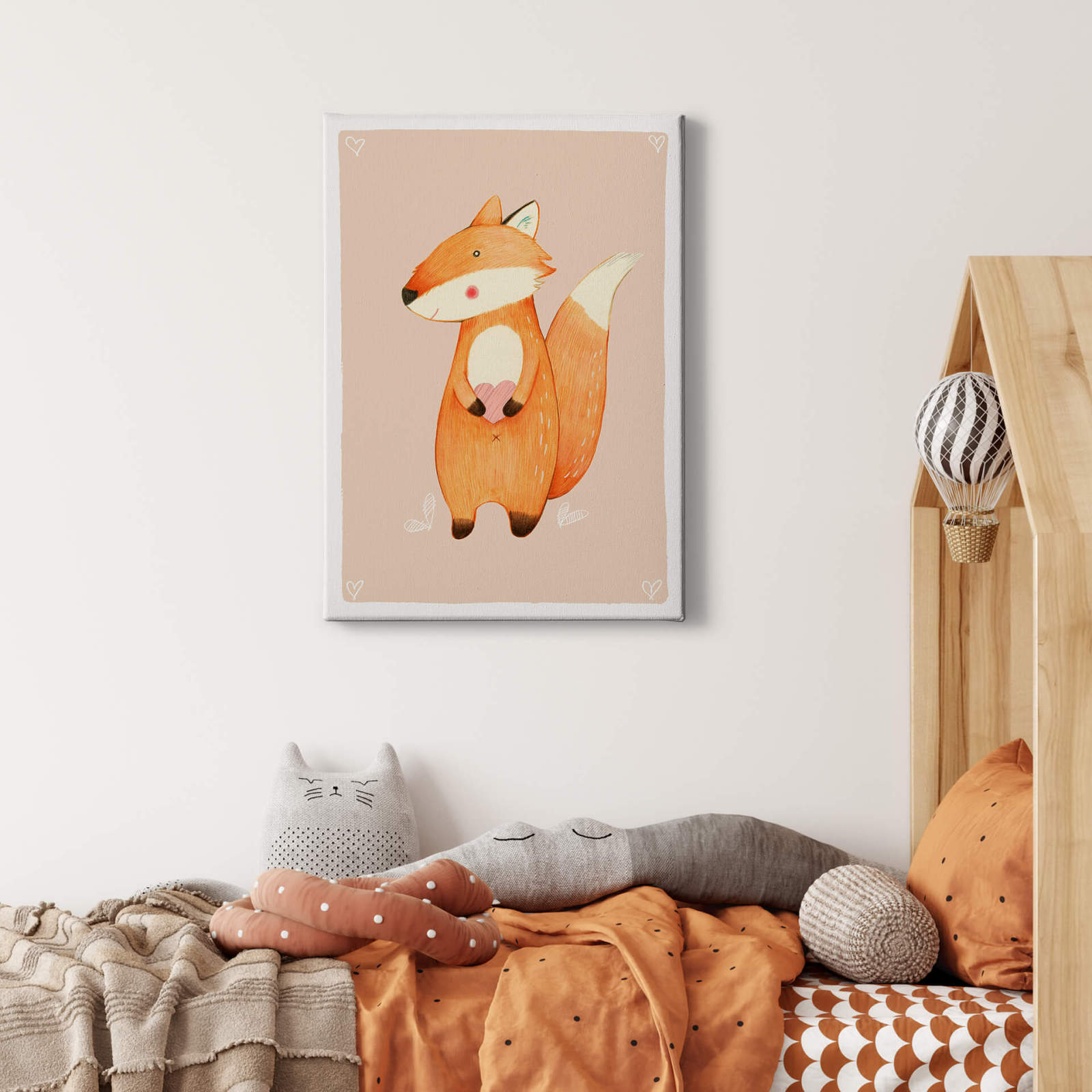 Leinwandbild HERZIGER FUCHS - braun - 50x70 cm