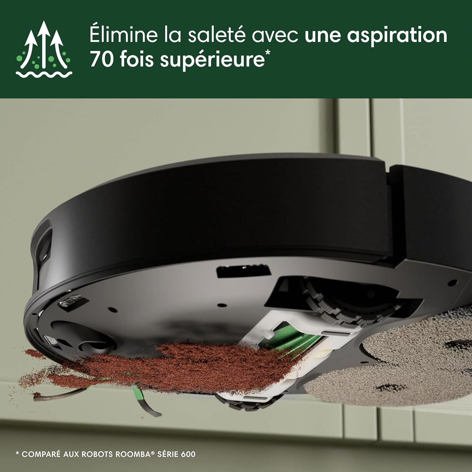 iRobot Roomba Plus 505 Combo Robot + AutoWash - Base Multifonction - Lavage et séchage à l'air Chaud des lingettes - PrecisionVision IA - LiDAR Clearview Pro - 75 Jours d'autovidage - Noir