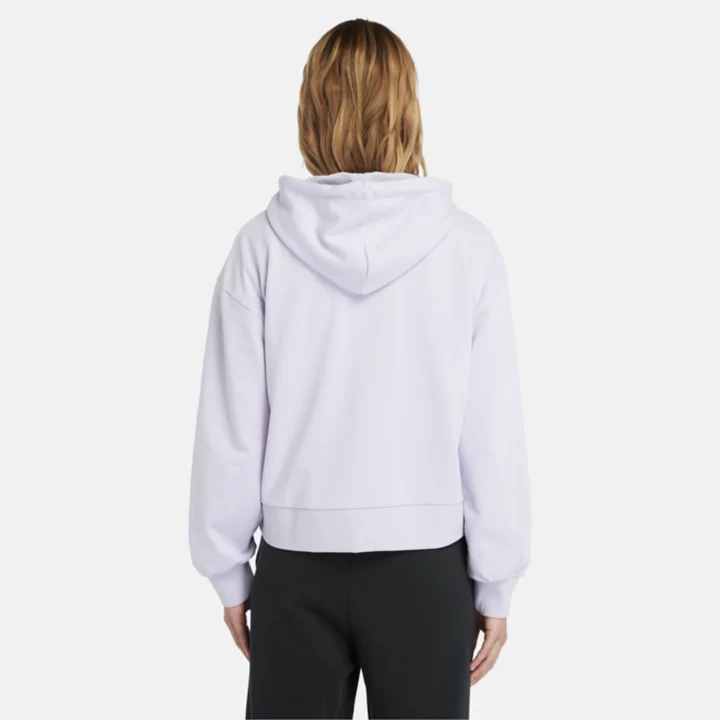Sweat à capuche à envers bouclé pour femme en violet