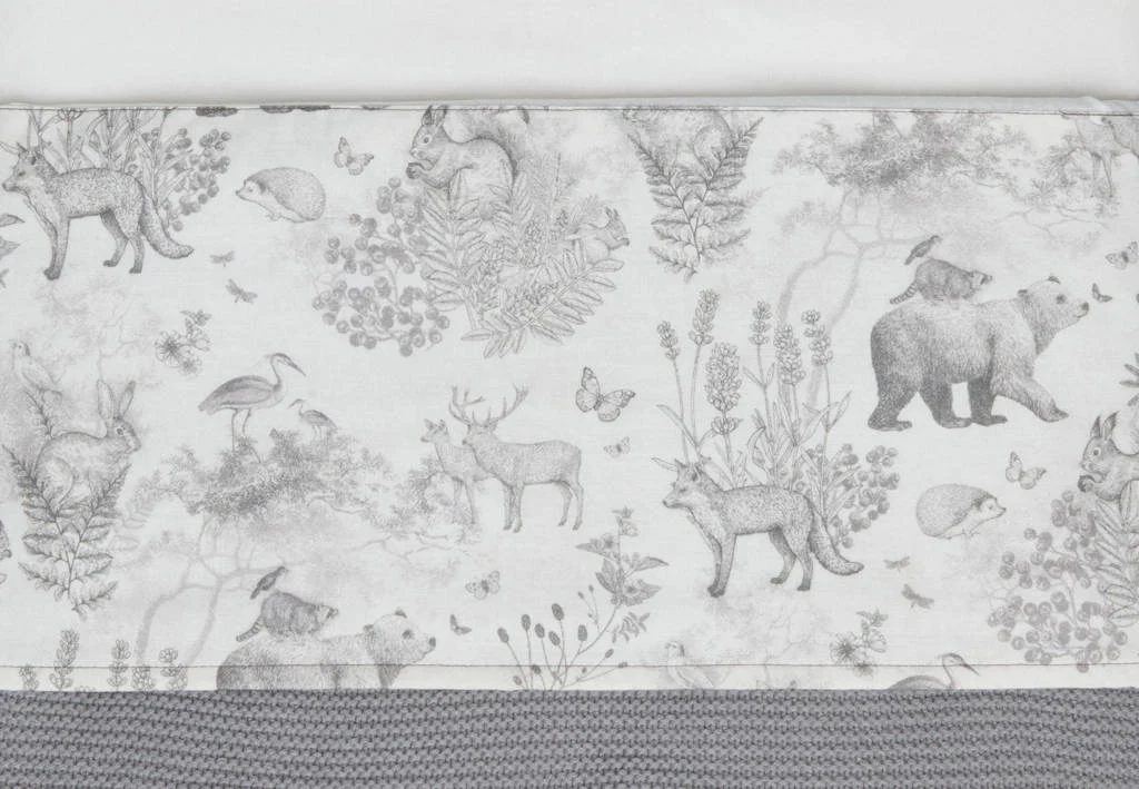 x Pimpelmees Forest Animals baby wieglaken 75x100cm lichtgrijs