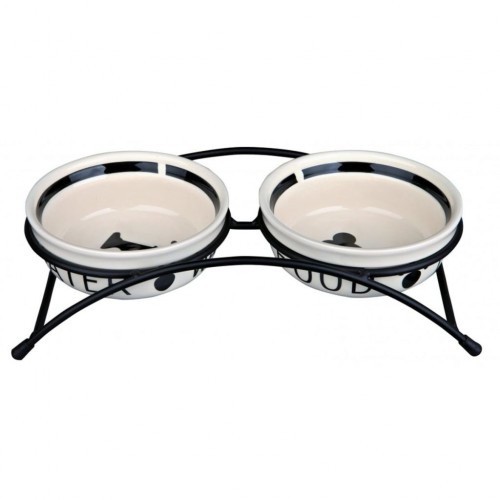 Conjunto de tigelas para cães Trixie Eat on Feet, branco