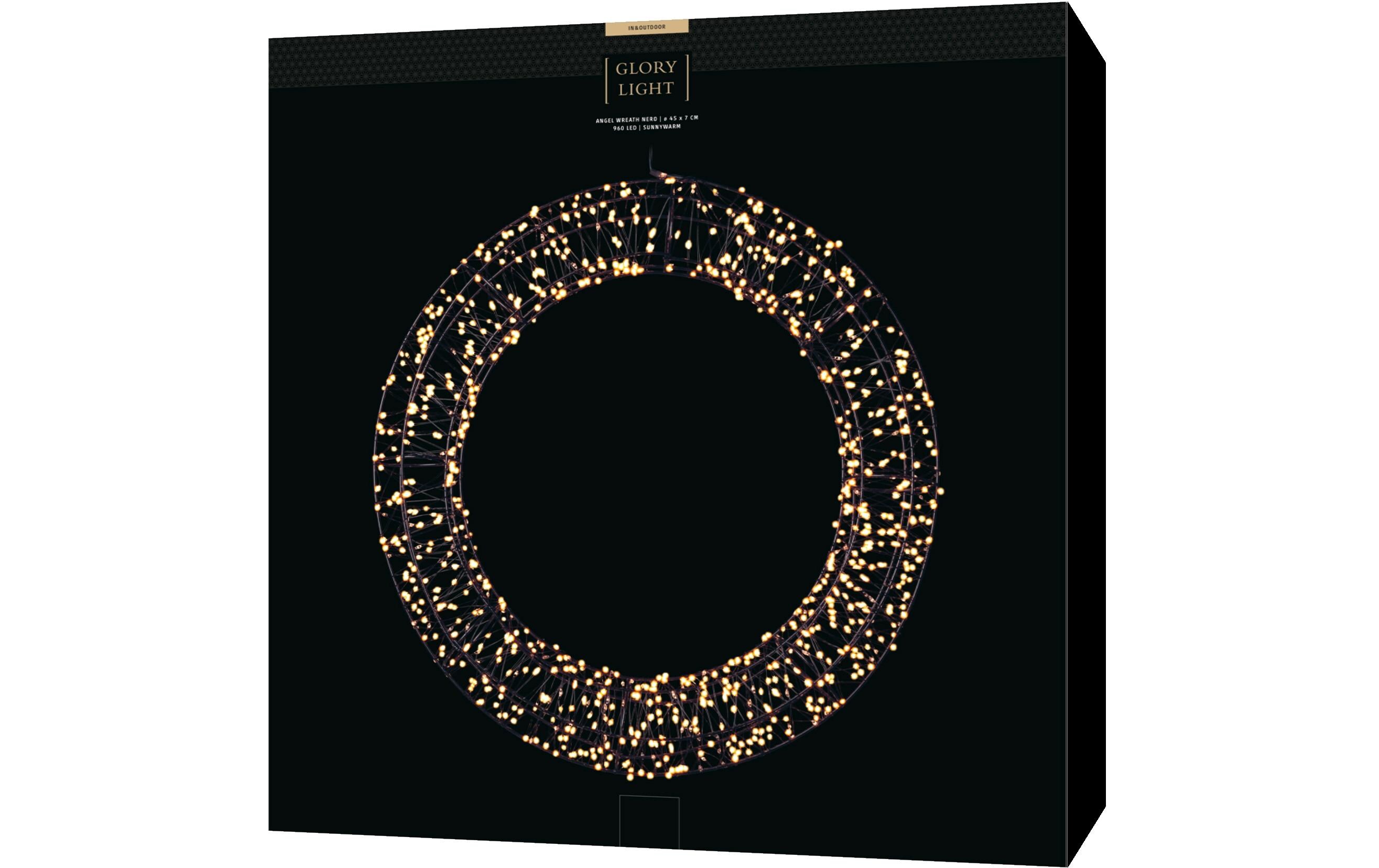 LED Engelskranz Nero 960 LED, Ø 45 cm, 9 WLED Weihnachtsdekoration für den Innen- und Aussenbereich