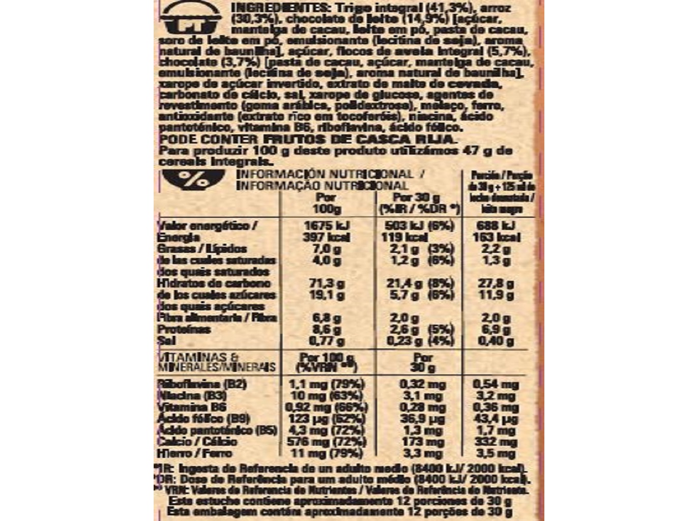 CEREAIS FITNESS CHOCOLATE 375G