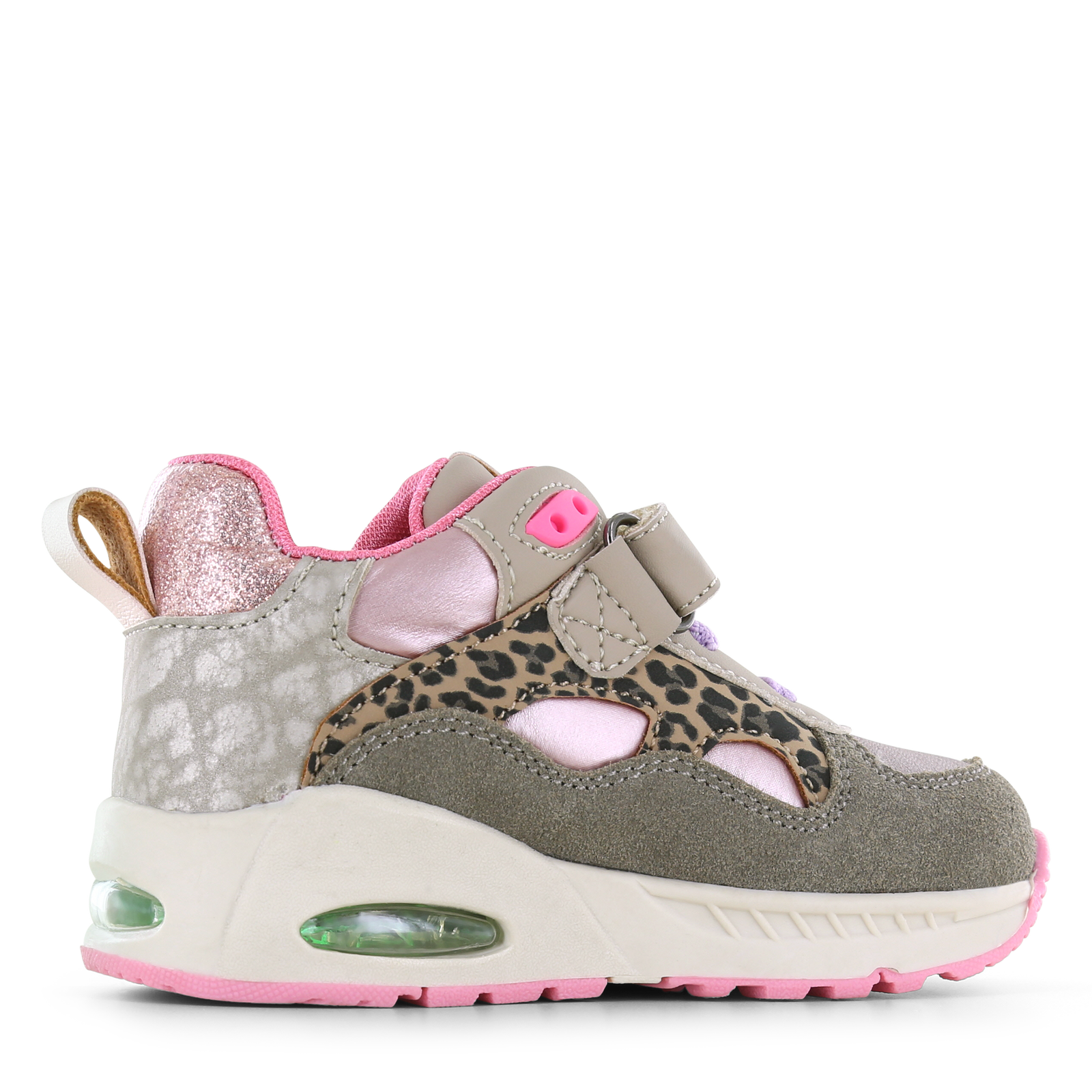 Shoesme taupe sneaker met lichtjes Microfiber leer, Suède | Meisjes schoene