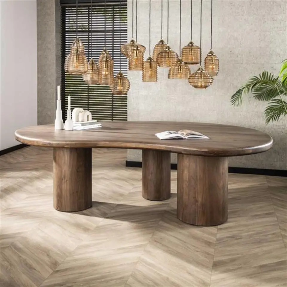 Hoyz Collection - Eetkamertafel Sculpture - Massief Acacia Drift Brown