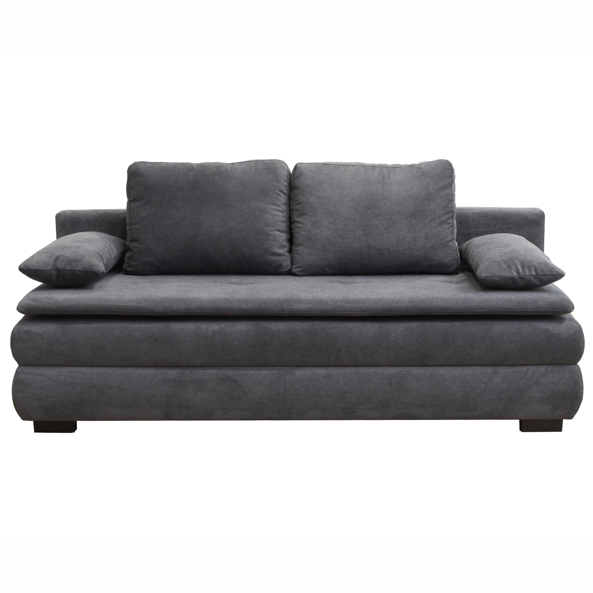 Schlafsofa - anthrazit - mit Staukasten - 202 cm