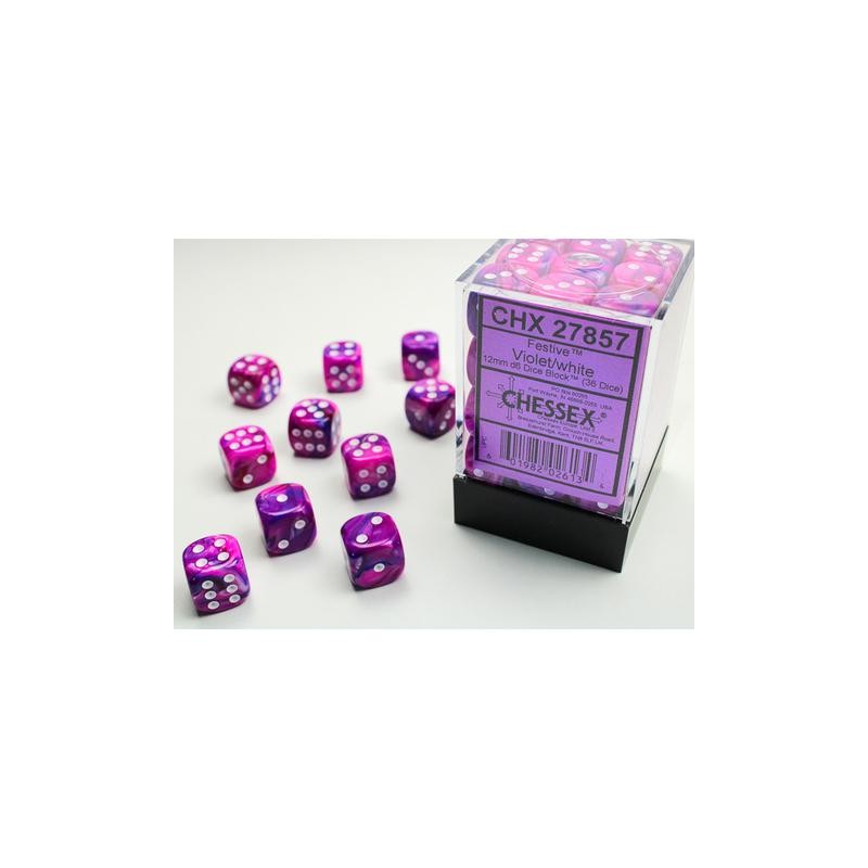 Pack de 36 dés 6 * festive * VIOLET