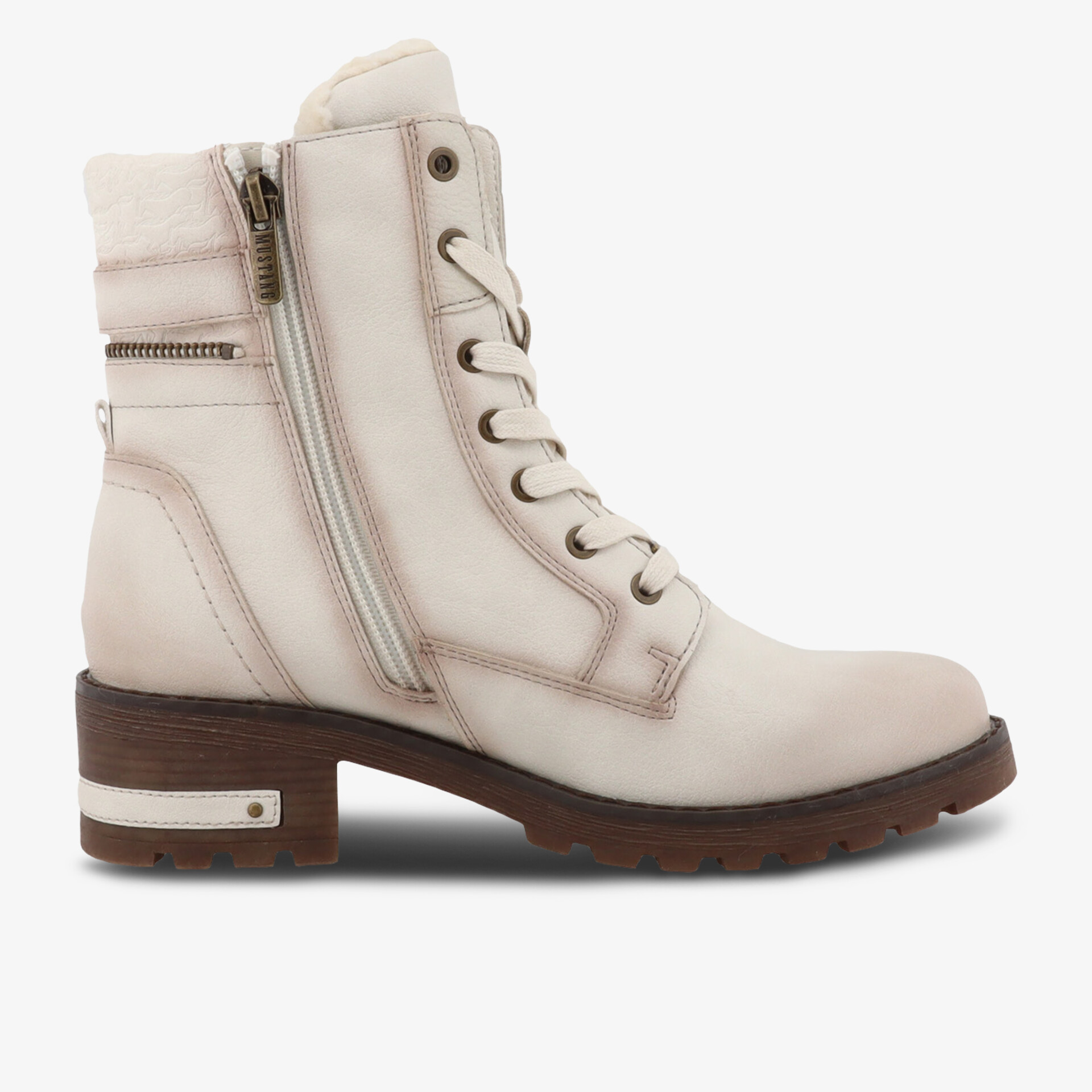 MUSTANG Damen Schnürstiefeletten weiß