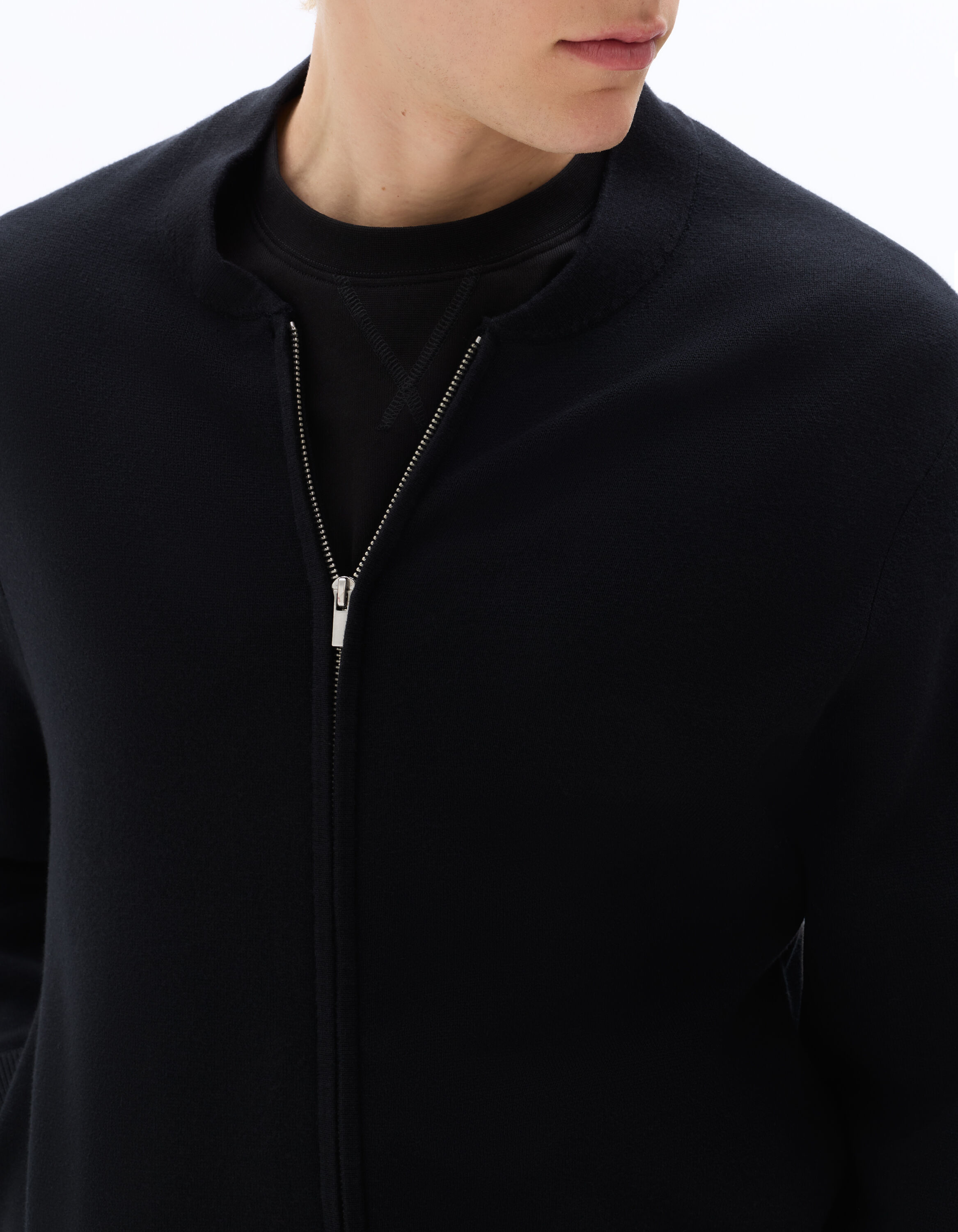 Gilet col bomber zippé - noir