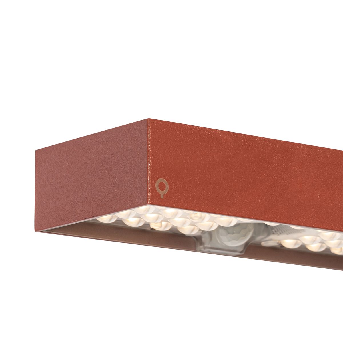 Buiten wandlamp rood met dimlicht en sensor op solar - Kayo