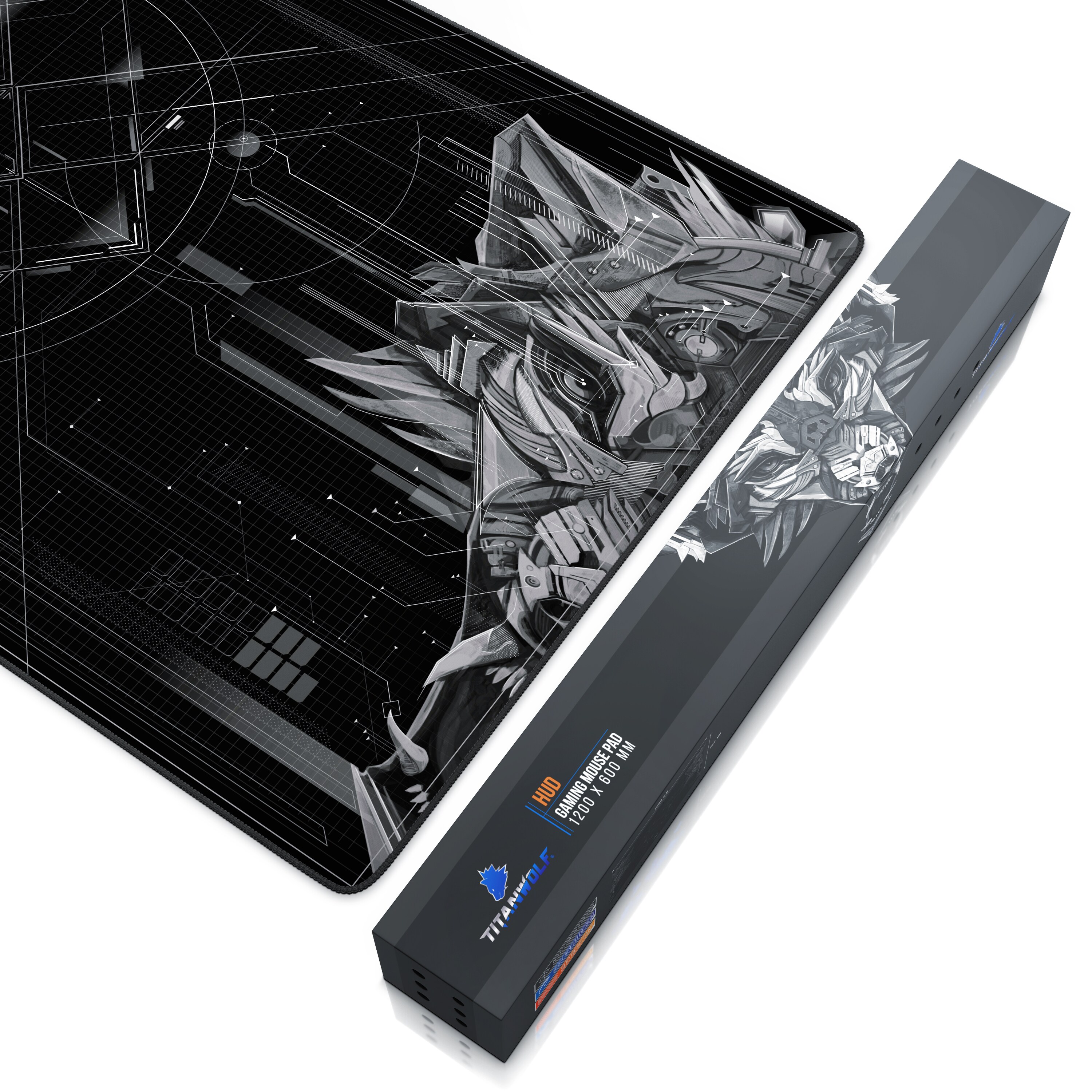 Titanwolf Gaming Mauspad, XXXL Speed Mousepad 1200 x 600 mm, Geschwindigkeit & Präzision, Doppelwolf
