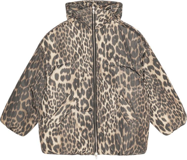 Ganni Leo Puffers Midi Jacket Almond milk
