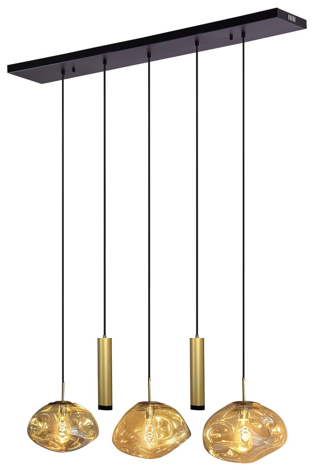 Hanglamp 5-lichts Amber Melt B120 x D20 cm