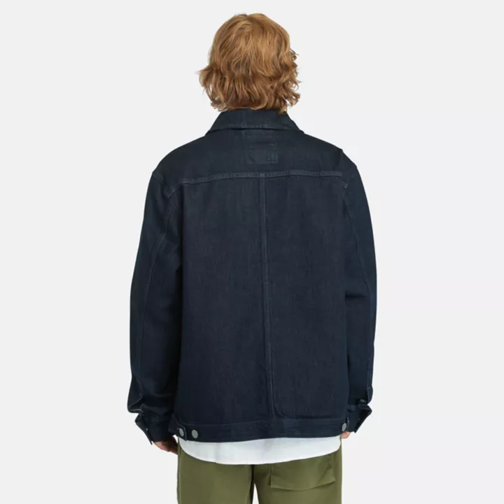 Veste camionneur en jean avec technologie Refibra pour homme en bleu foncé