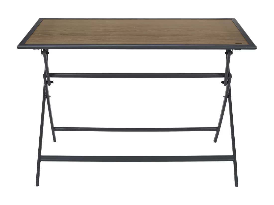 Table Metal Effet Bois Barcelone 110x70